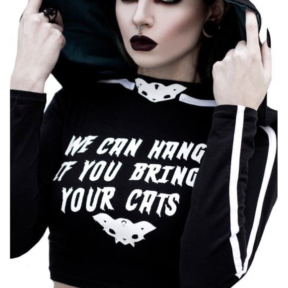 ROGUE+WOLF - CAT LADY GOTHIC CROP TOP - Picture 2 of 5